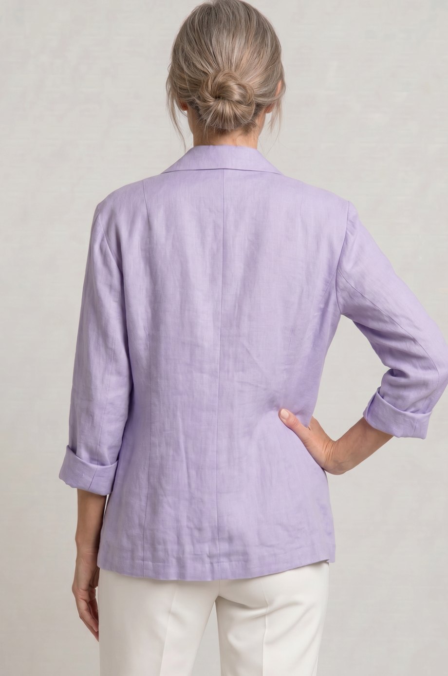 Women's Relaxed Fit Single-Button Wool Coat Blazer