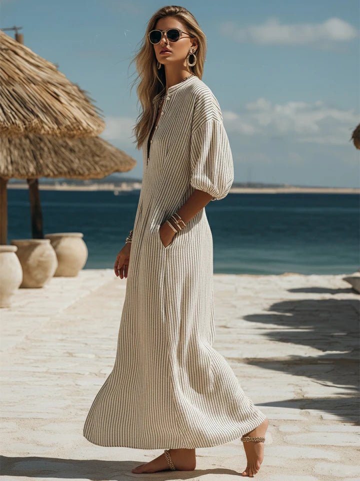 Women's Ribbed Button-Down Midi Dress