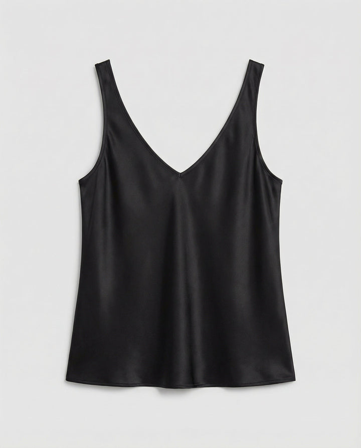 Women's Satin V-Neck Wide-Strap Camisole Top