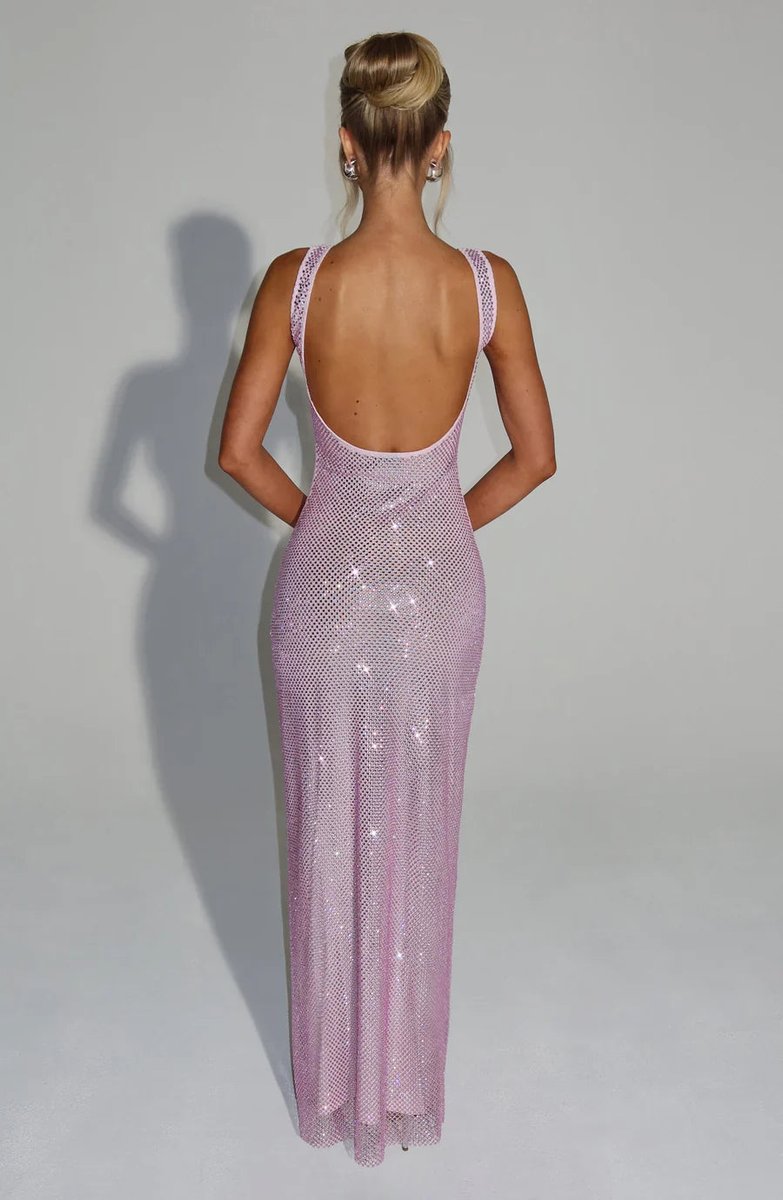 Women's Sequin Embellished Sleeveless Maxi Evening Gown