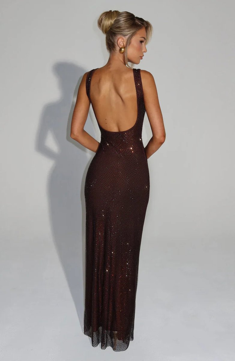 Women's Sequin Embellished Sleeveless Maxi Evening Gown