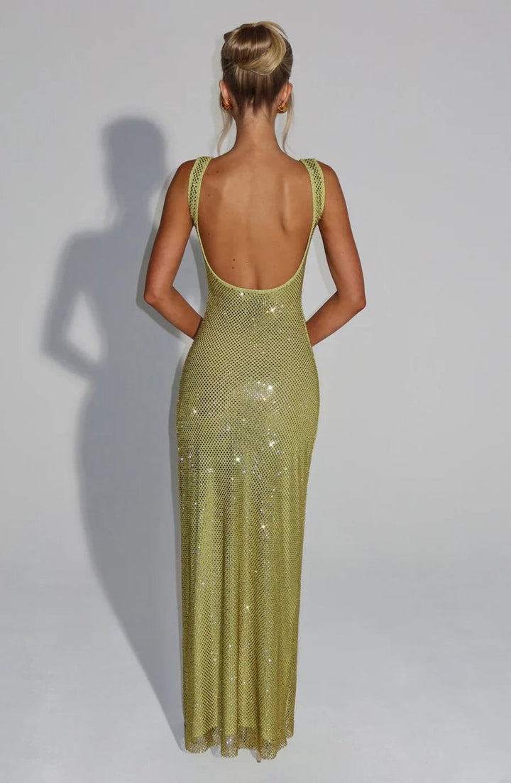 Women's Sequin Embellished Sleeveless Maxi Evening Gown