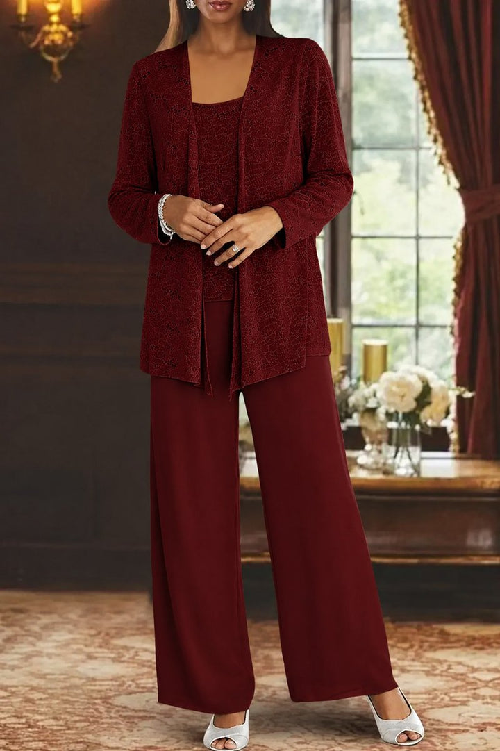 Women's Sequined Wide-Leg Three-Piece Occasion Set