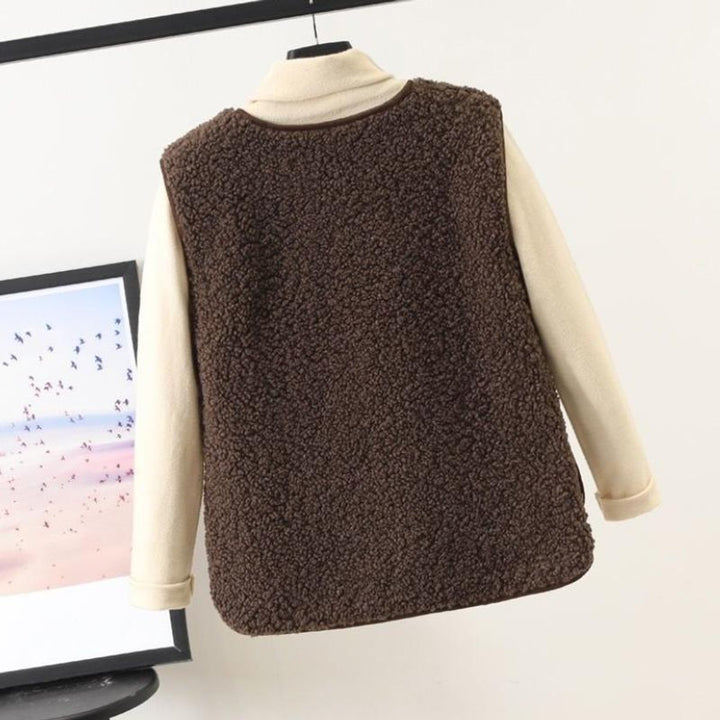 Women's Sherpa Fleece Button-Front Sleeveless Gilet