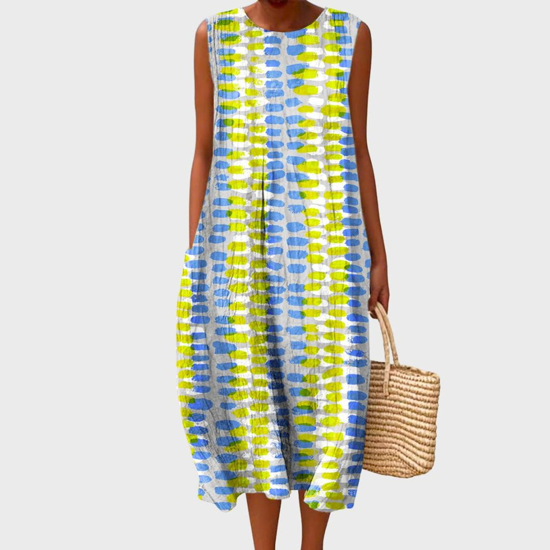 Women's Sleeveless Tiered Plaid Cotton Midi Dress - Multicolour 2