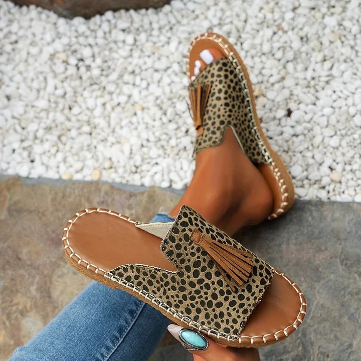 Women's Slip-On Sandals Open Toe Tassel Detail Flat