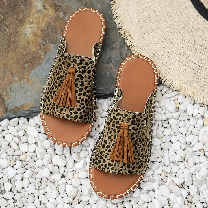Women's Slip-On Sandals Open Toe Tassel Detail Flat