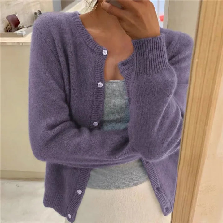 Women's Soft Knit Button-Up Cardigan Jumper