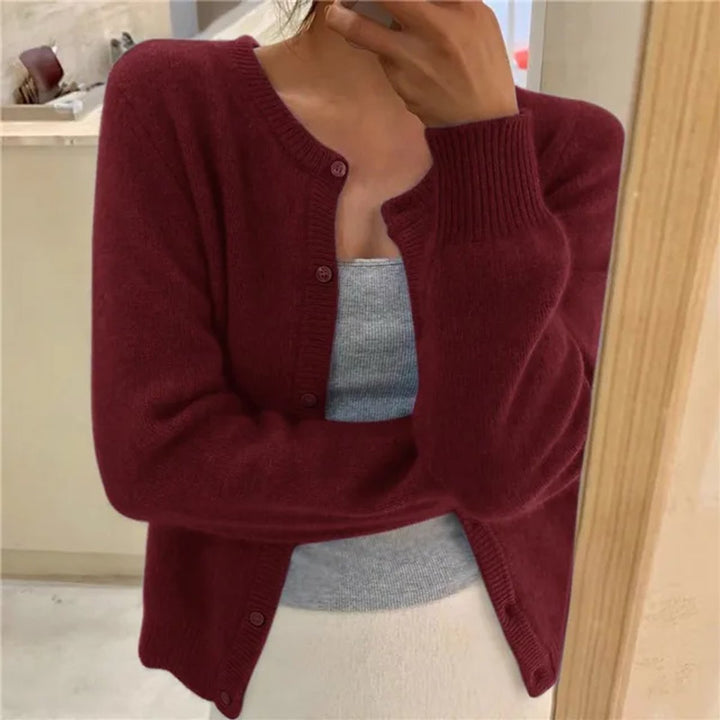 Women's Soft Knit Button-Up Cardigan Jumper