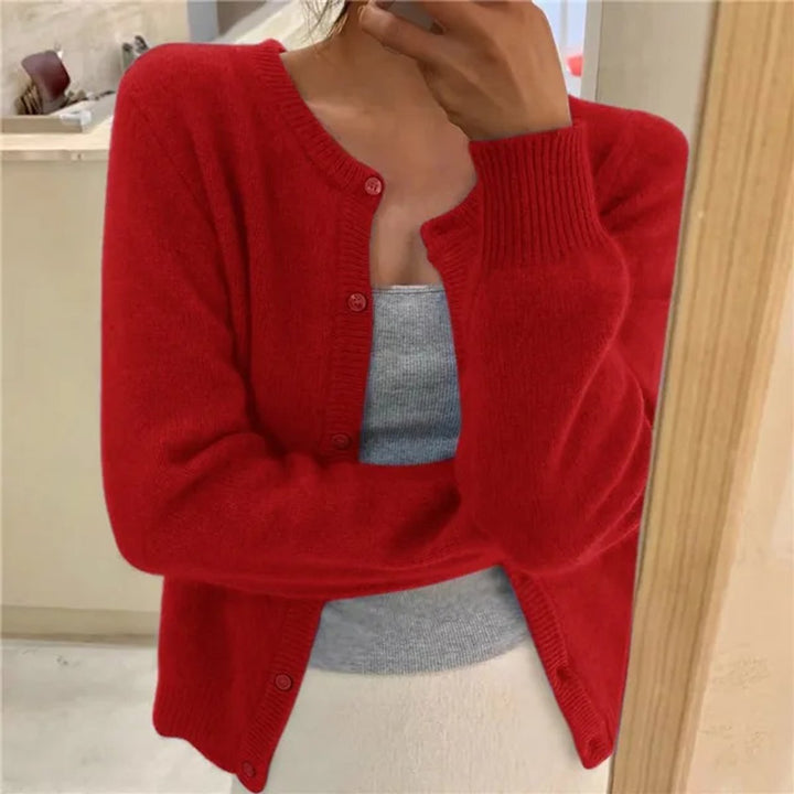 Women's Soft Knit Button-Up Cardigan Jumper