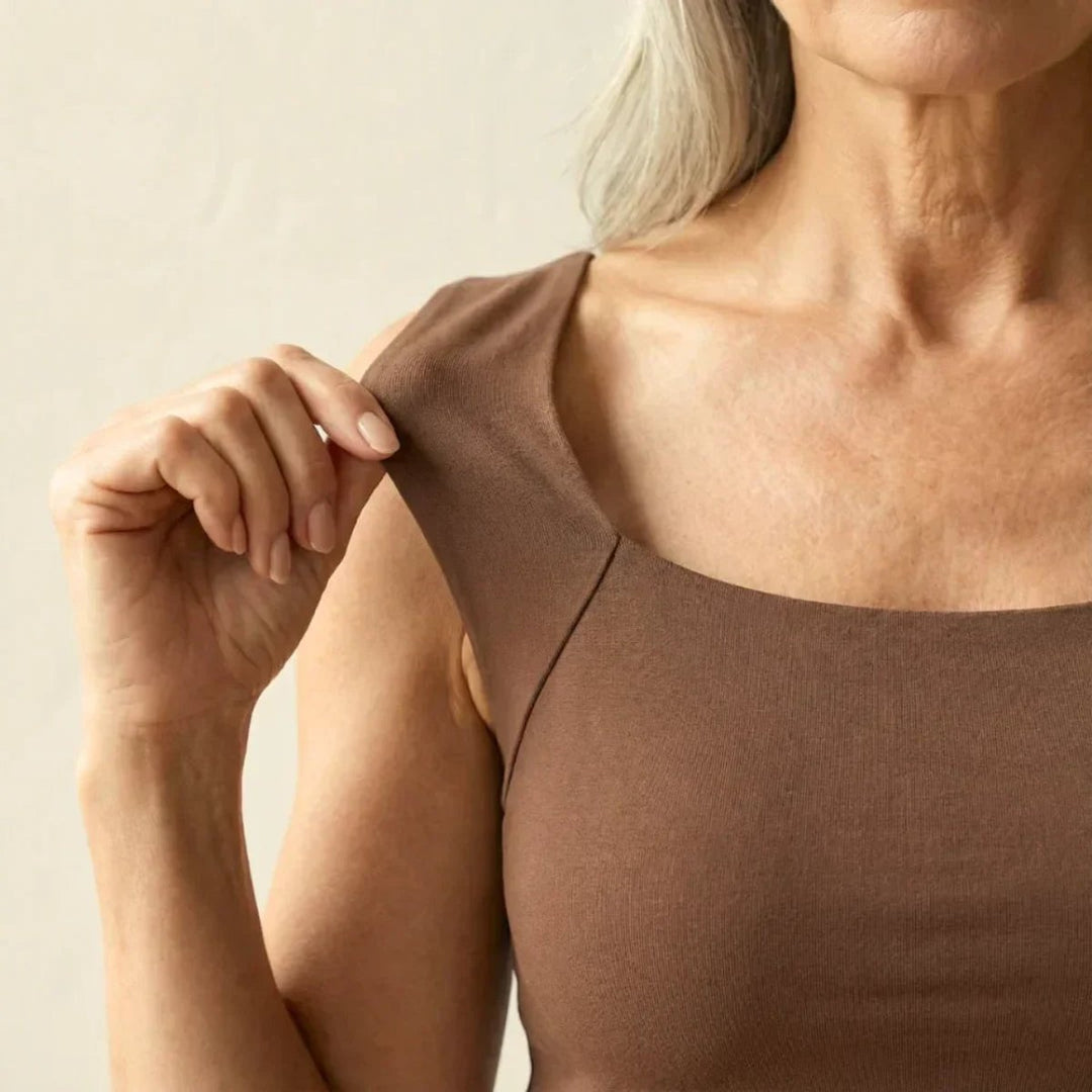 Women's Square-Neck Built-In Bra Sleeveless Tank Top