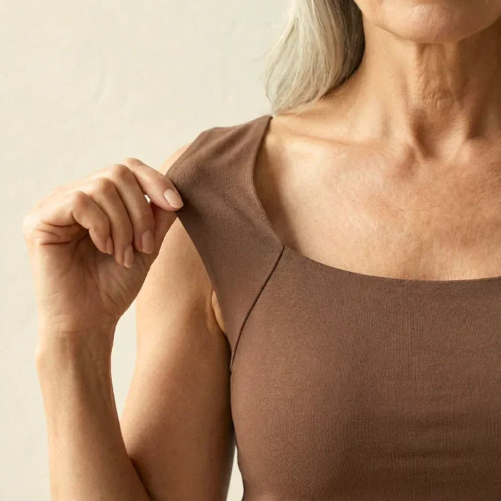 Women's Square-Neck Built-In Bra Sleeveless Tank Top