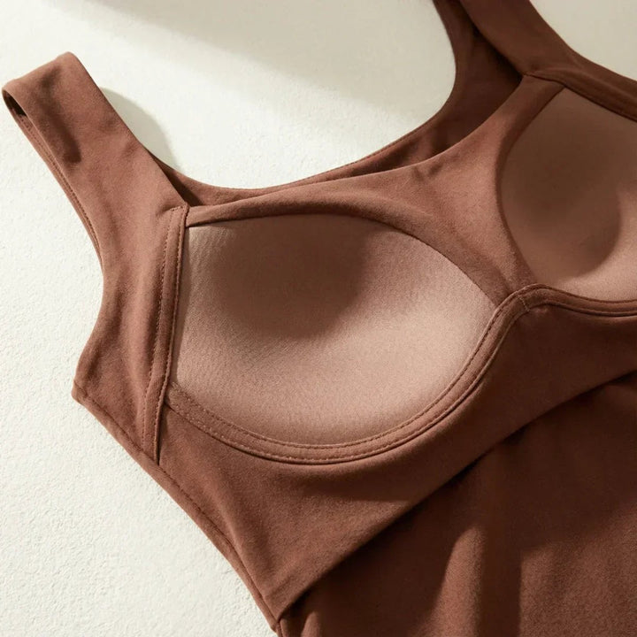 Women's Square-Neck Built-In Bra Sleeveless Tank Top