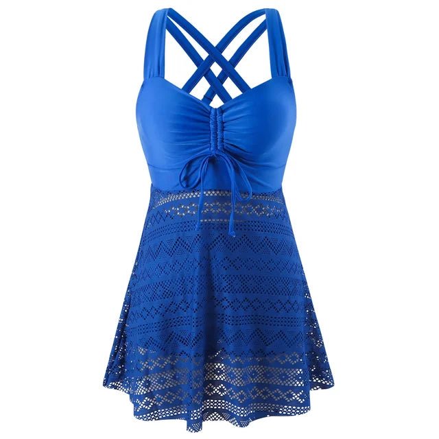 Women's Supportive Two-Piece Tankini Set - Blauw