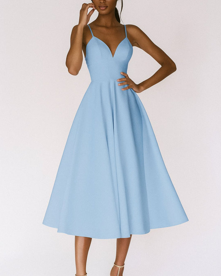 Women's Sweetheart Strappy Midi Dress - Blauw