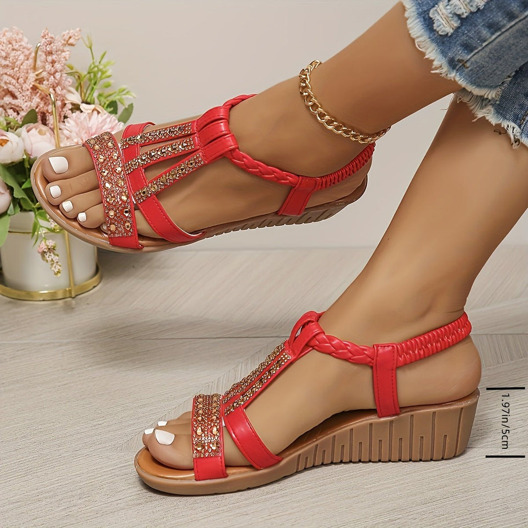 Women's T-Strap Wedge Orthopedic Sandals