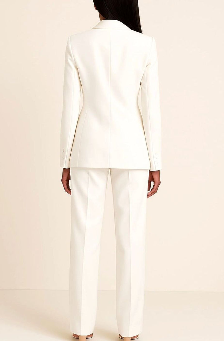 Women's Tailored Single-Button Blazer Trouser Suit Set