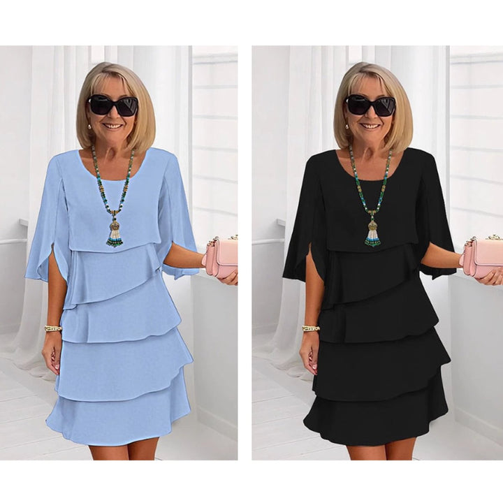 Women's Tiered Ruffle-Sleeve Layered Midi Dress
