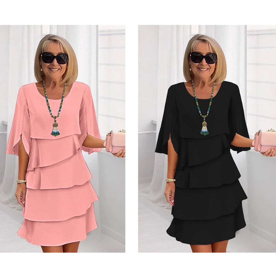 Women's Tiered Ruffle-Sleeve Layered Midi Dress