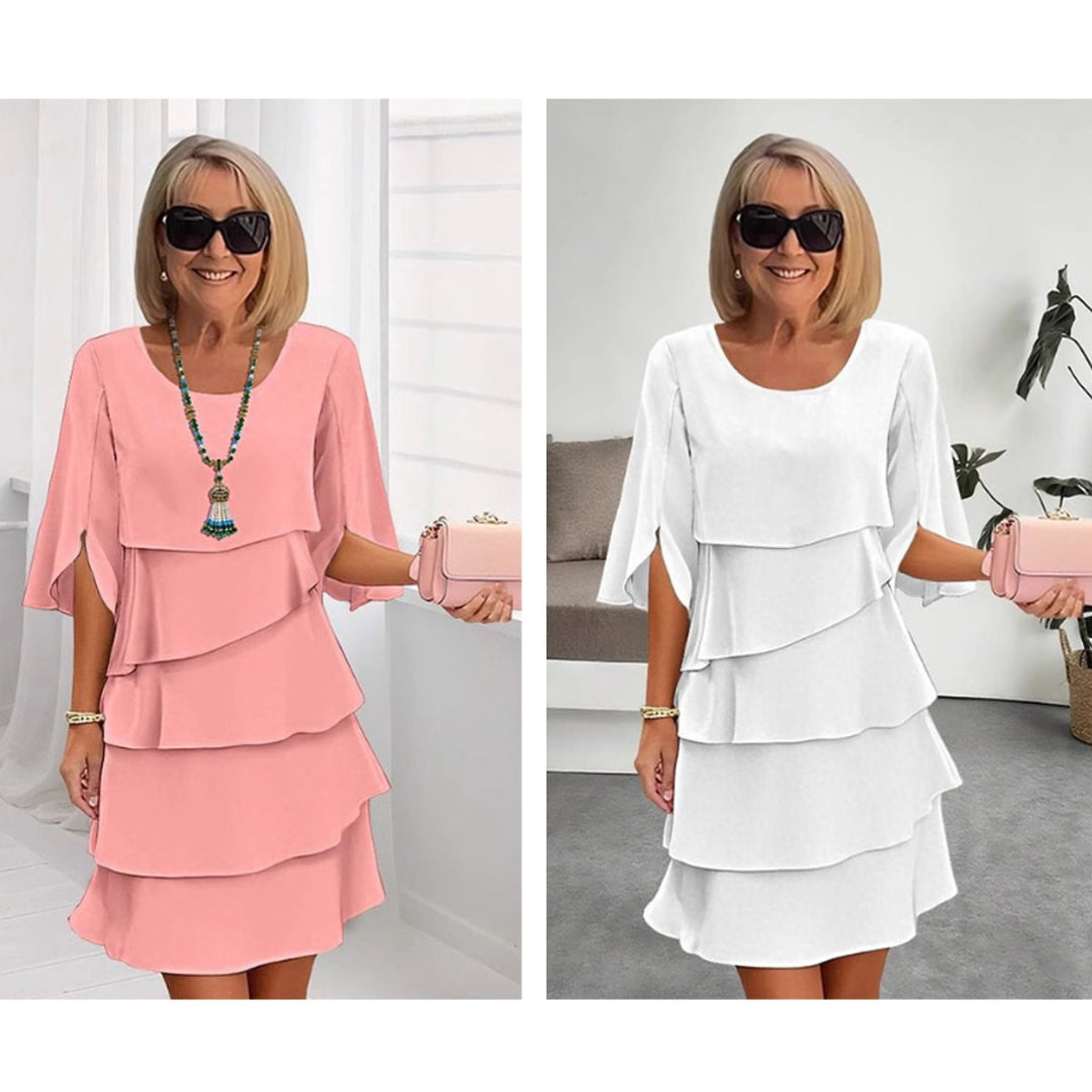 Women's Tiered Ruffle-Sleeve Layered Midi Dress