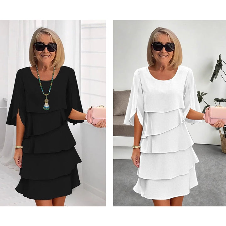 Women's Tiered Ruffle-Sleeve Layered Midi Dress
