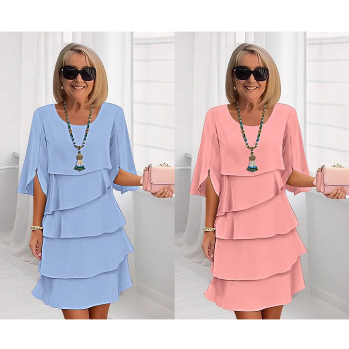 Women's Tiered Ruffle-Sleeve Layered Midi Dress