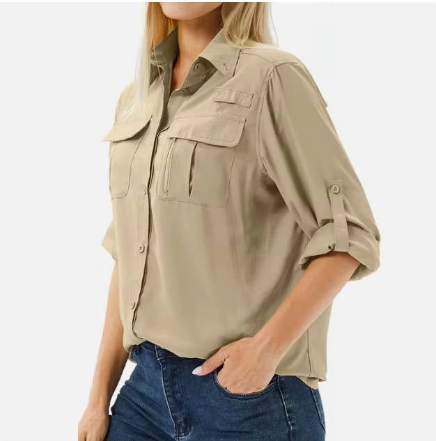 Women's UPF 50 Roll-Up Sleeve Hiking Shirt