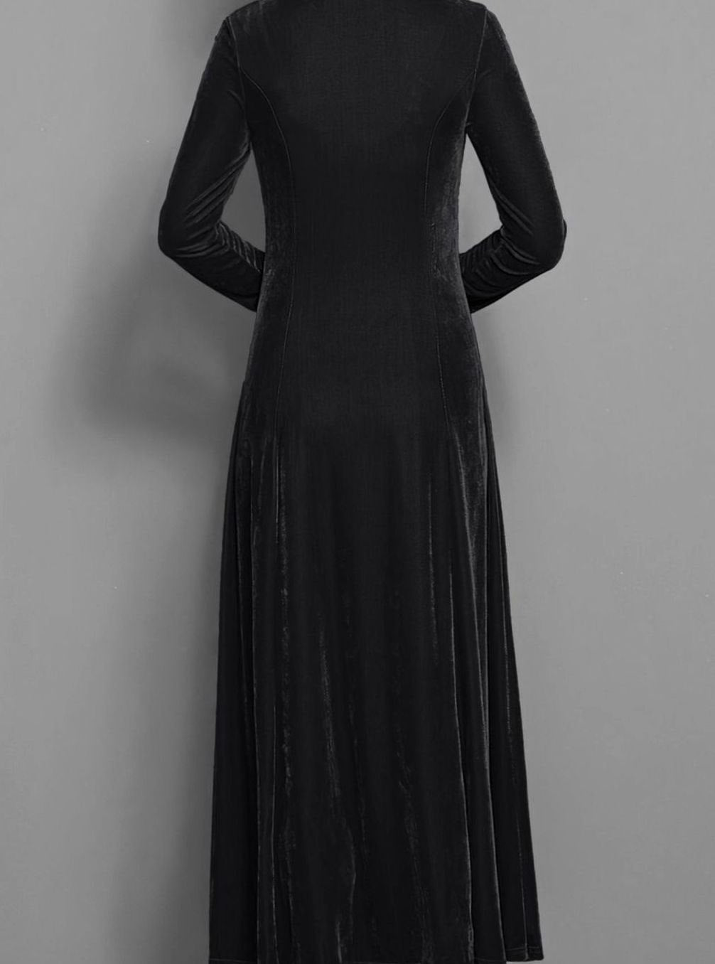Women's Velvet Long Sleeve Formal Party Dress Maxi A-Line