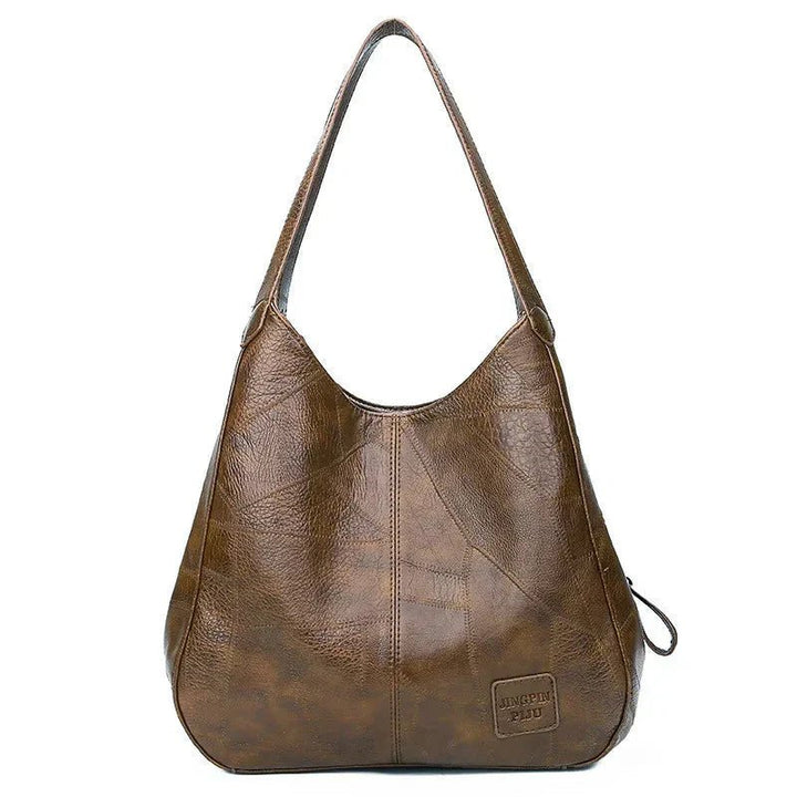 Women's Vintage Genuine Leather Hobo Shoulder Bag - Coffee