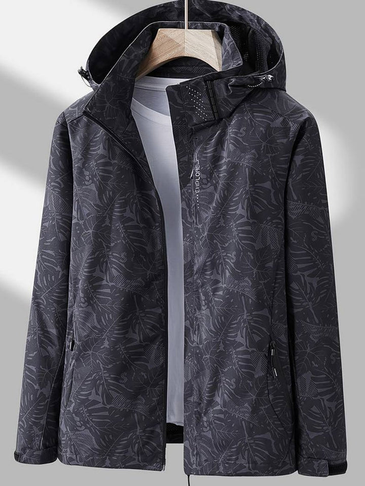 Women's Waterproof Windproof Lightweight Hooded Jacket - Black
