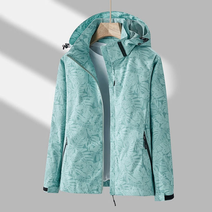 Women's Waterproof Windproof Lightweight Hooded Jacket - Turquoise