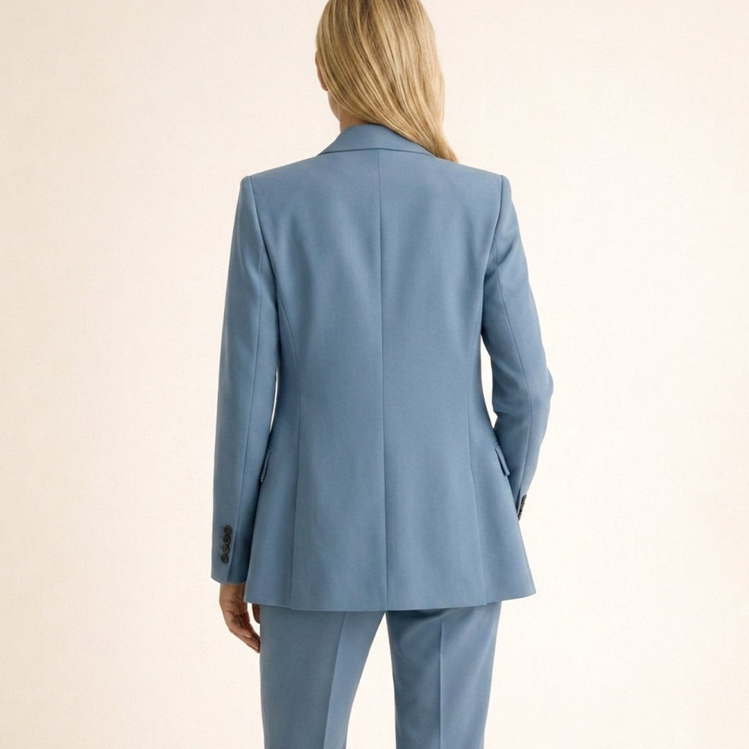 Women's Wide-Leg Flared Tailored Two-Piece Trouser Suit
