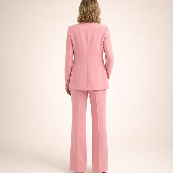 Women's Wide-Leg Flared Tailored Two-Piece Trouser Suit