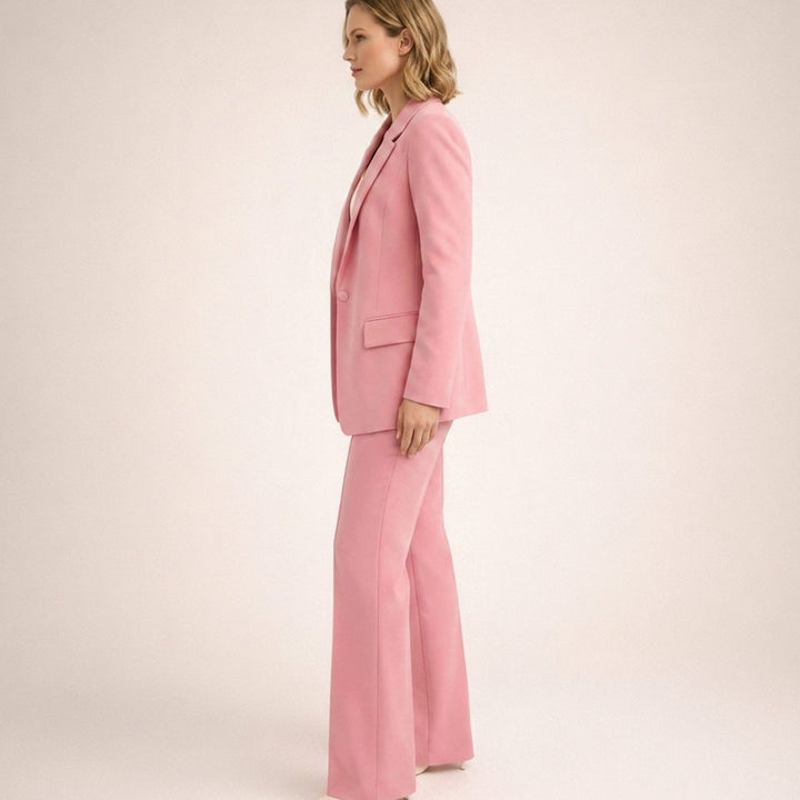 Women's Wide-Leg Flared Tailored Two-Piece Trouser Suit
