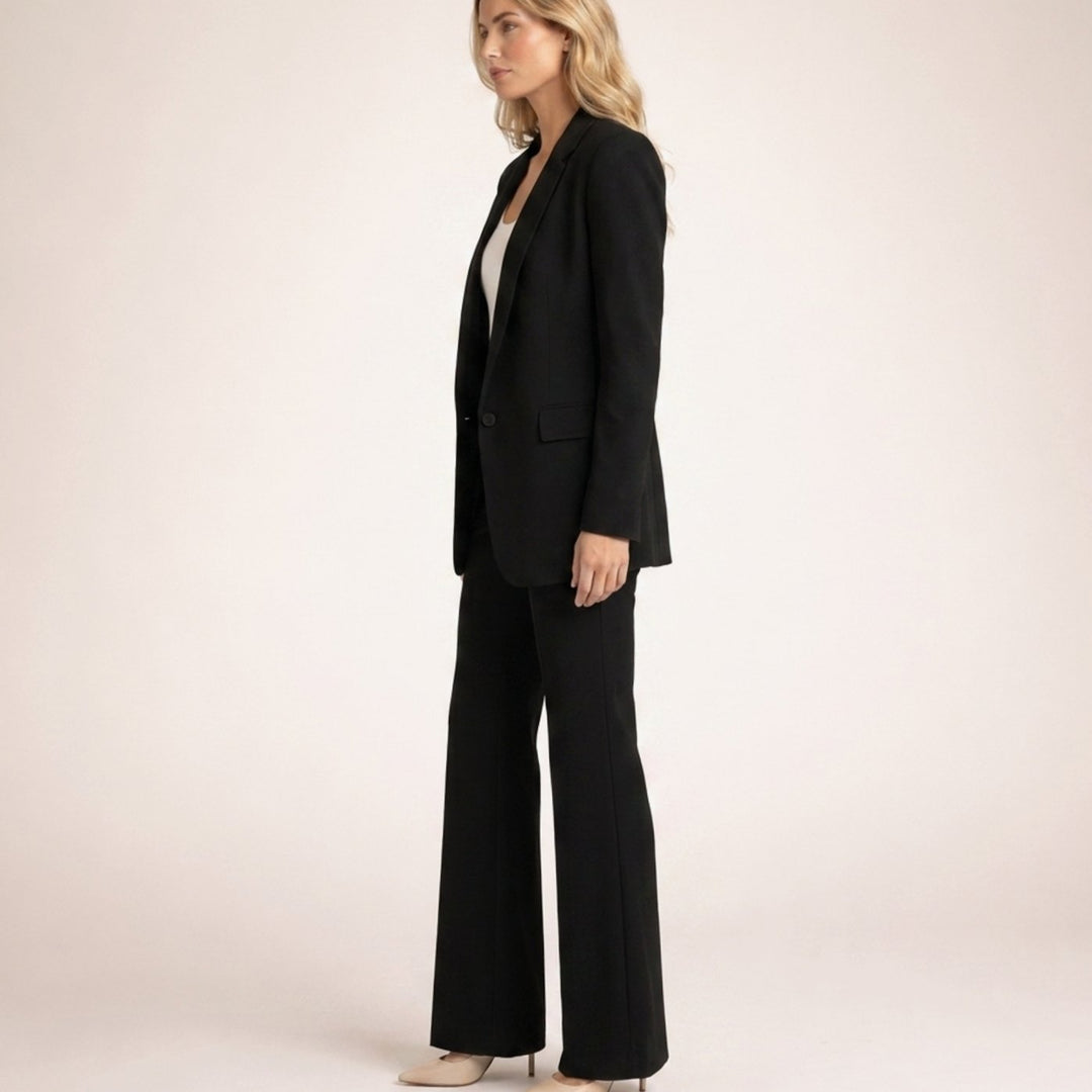 Women's Wide-Leg Flared Tailored Two-Piece Trouser Suit