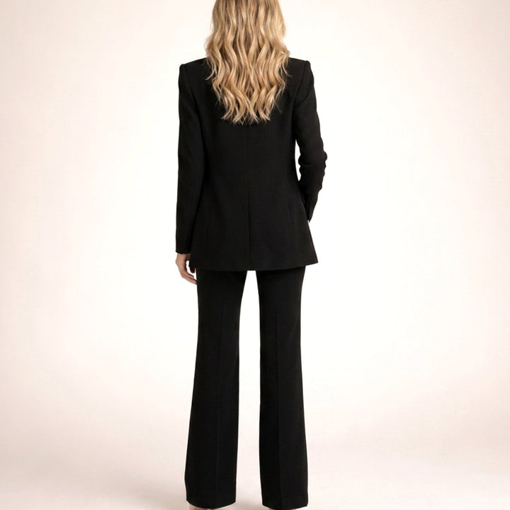 Women's Wide-Leg Flared Tailored Two-Piece Trouser Suit