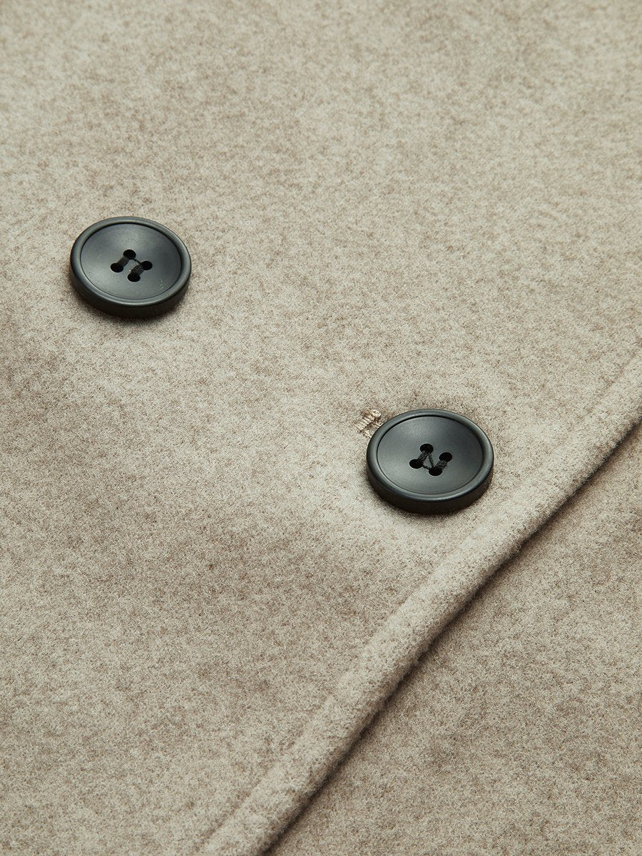 Women's Winter Coat Double Breasted Stand Collar Relaxed Fit Pea Coat