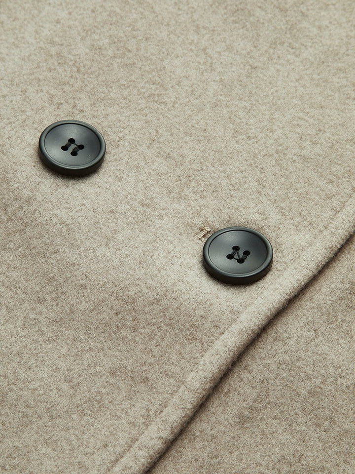 Women's Winter Coat Double Breasted Stand Collar Relaxed Fit Pea Coat