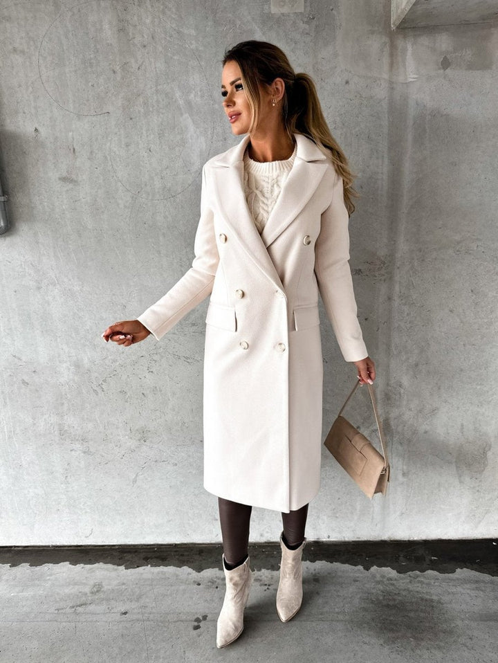 Women's Winter Coat Long Double-Breasted Maxi Overcoat