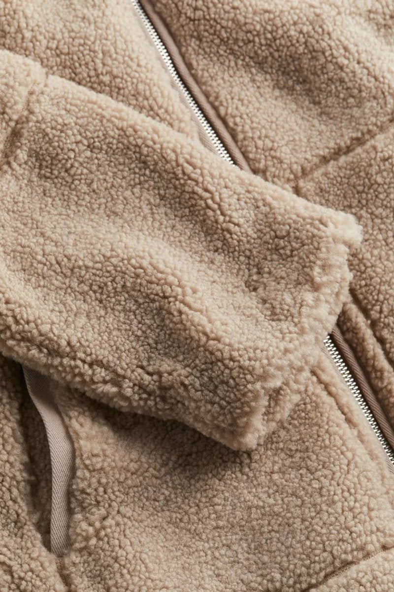 Women's Winter Coat Relaxed Fit Teddy Fleece Zip-Up Jacket