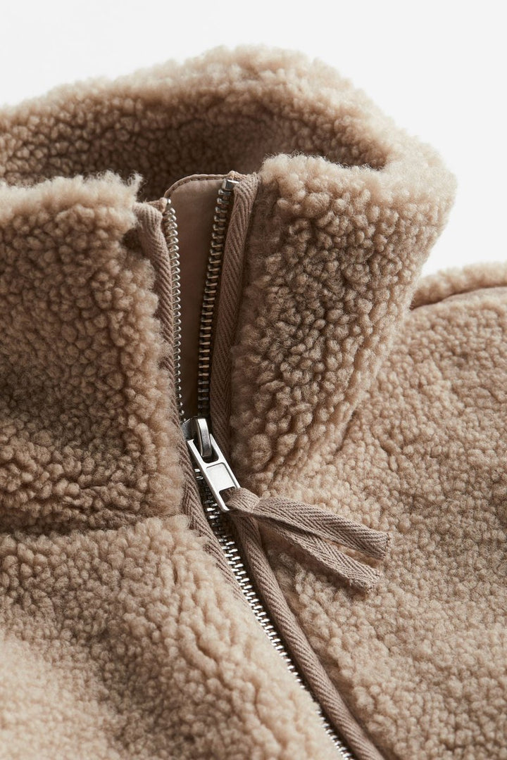 Women's Winter Coat Relaxed Fit Teddy Fleece Zip-Up Jacket