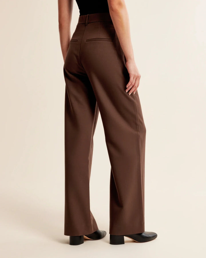 Eloise | High Waist Pleated Leg Trousers with Tailored Fit