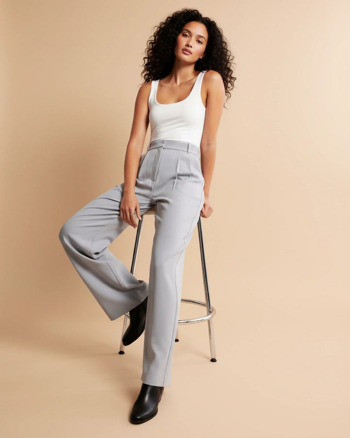 Eloise | High Waist Pleated Leg Trousers with Tailored Fit