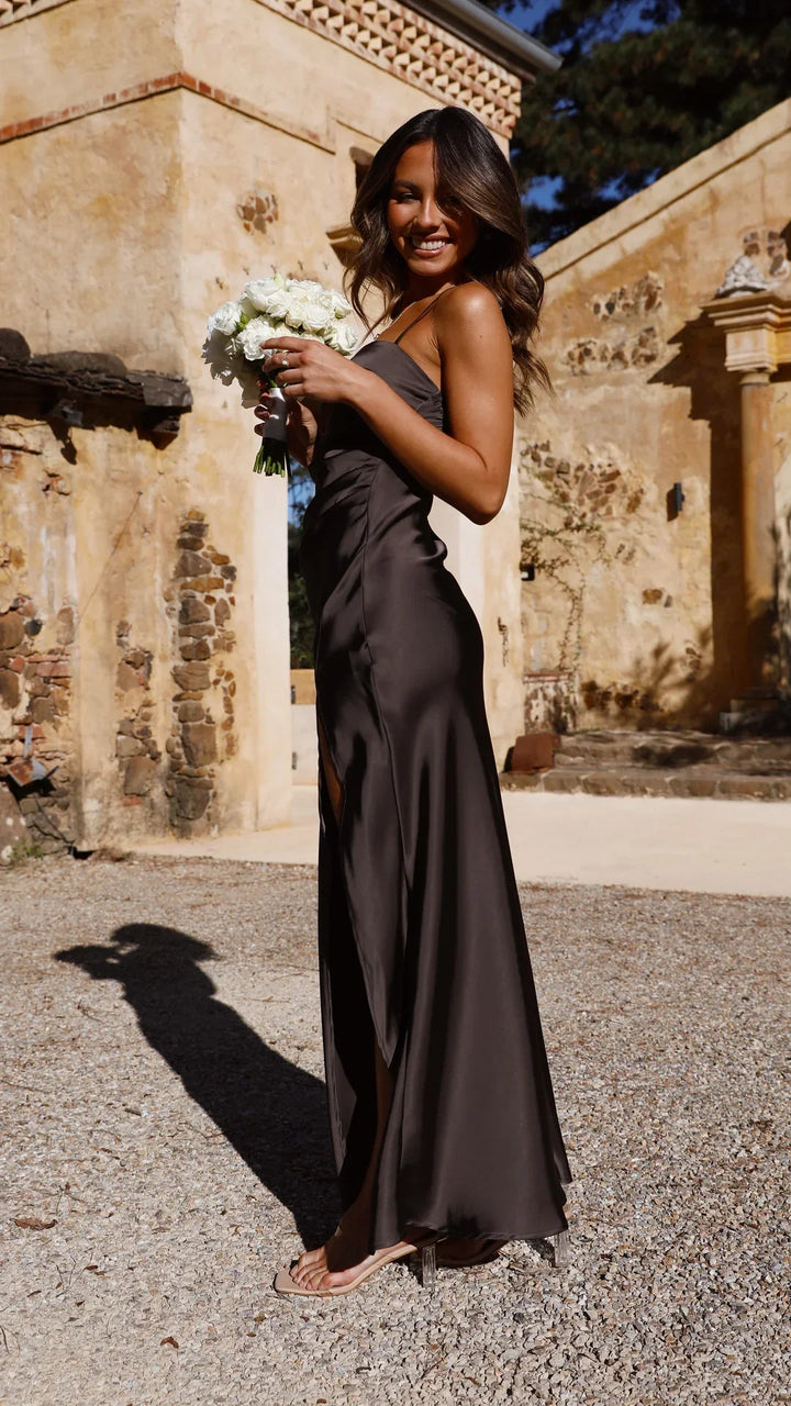 Chloe | Women’s Spring Satin Slip Maxi Dress